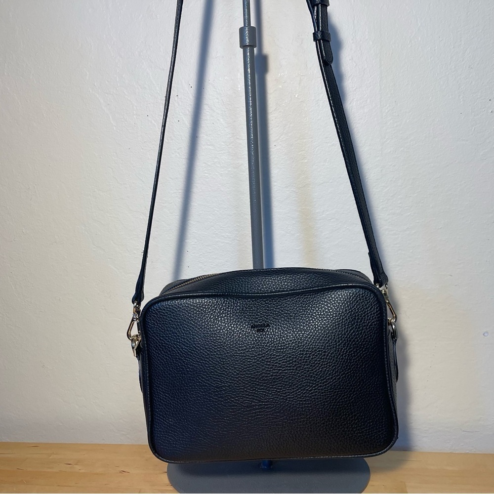 Angela Roi Grace Crossbody Signet Black Vegan Leather Camera Bag